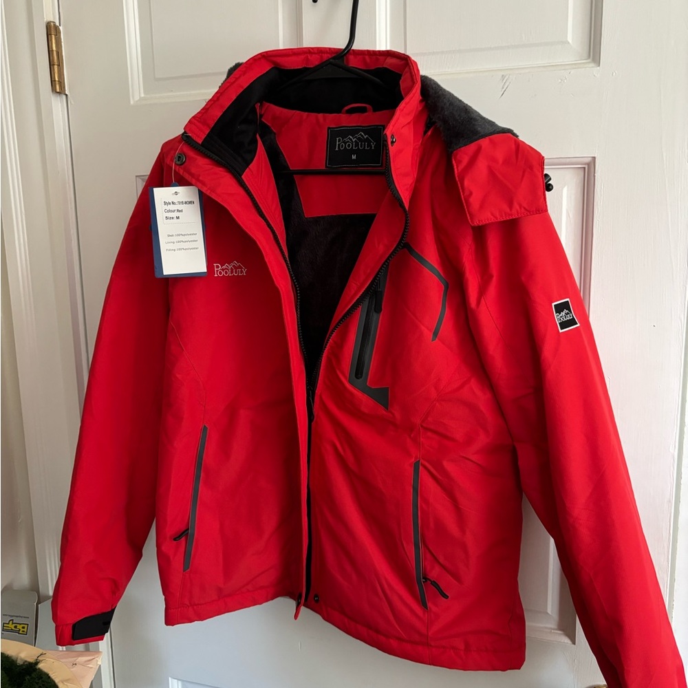 Red Women Ski Jacket - Pooluly